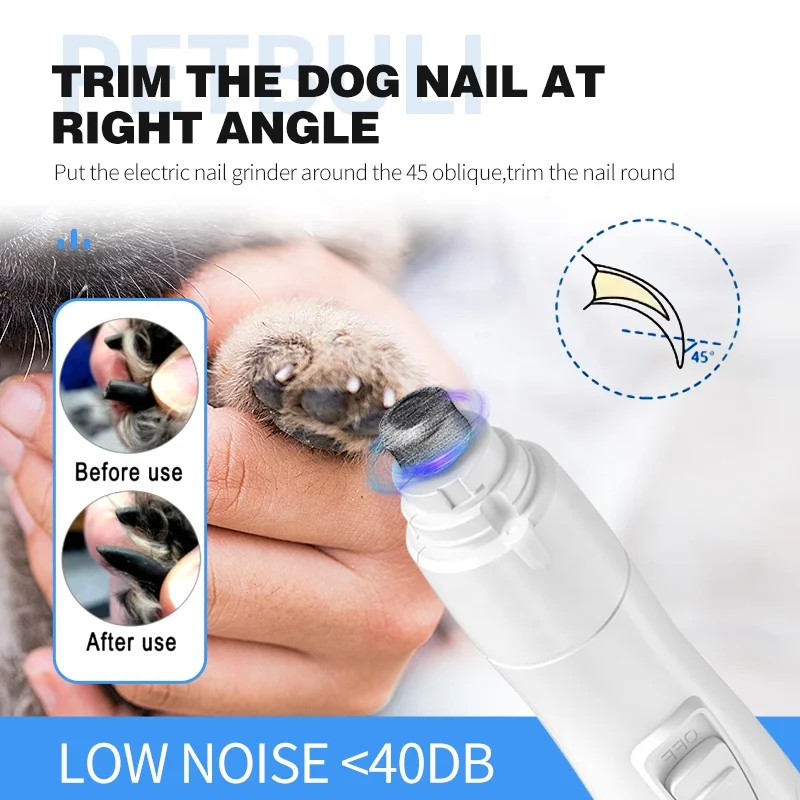 
Hot!!2021 New Arrivals Best Seller Pet supplies Usb Rechargeable Electric Dog Nail Grinder 
