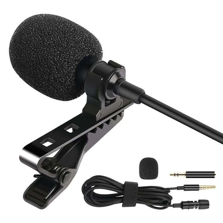 Kinter Wholesale Mobile Lapel Collar Recording Lavalier Microphone For Phone With Cable
