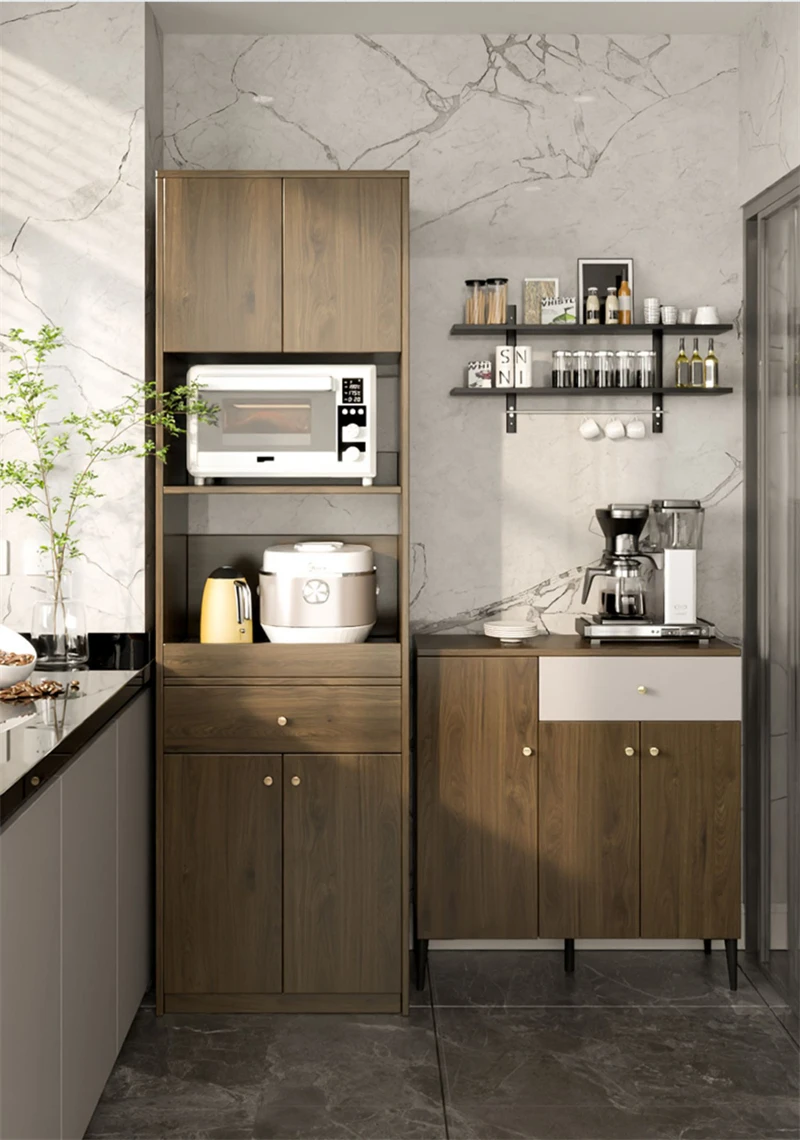 Kitchen Cabinet Auxiliary Buffet with 3Door Cabinet Adjustable Shelf Drawers and Shelves