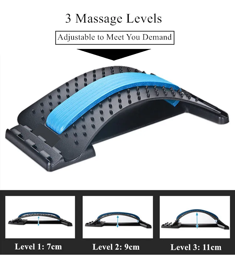 Spine Board Lumbar Stretcher Adjustable Lumbar Back Cracker Board Back Massager For Scoliosis back Cracker Pain Relief Device