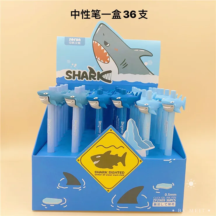 professional Supplier school stationery cartoon whale design plastic pen multifonction writing gel ink pens for students