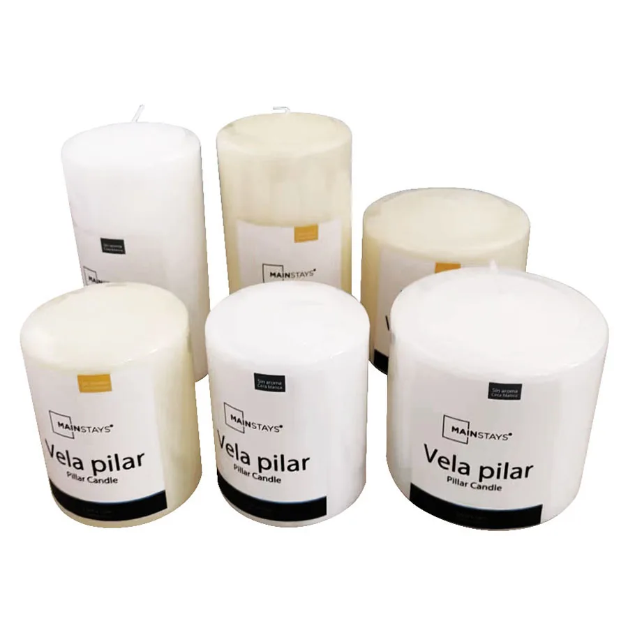 wholesale unscented big size candle 7 days decorative tall pillar candle
