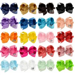 Handmade baby girls elastic ribbon headband 6 inch big bow hair band