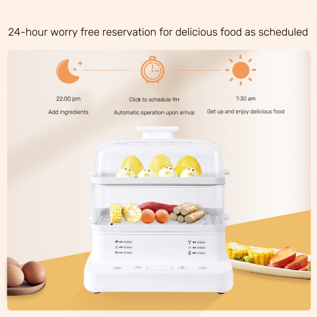 22L Large Capacity Multifunctional Electric Food Steamer 800W Kitchen Cookware for Efficient Cooking and Food Steaming