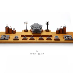 DIGU Custom jewelry display set wood jewelry organizer ring necklace earrings Window jewellery display stand set