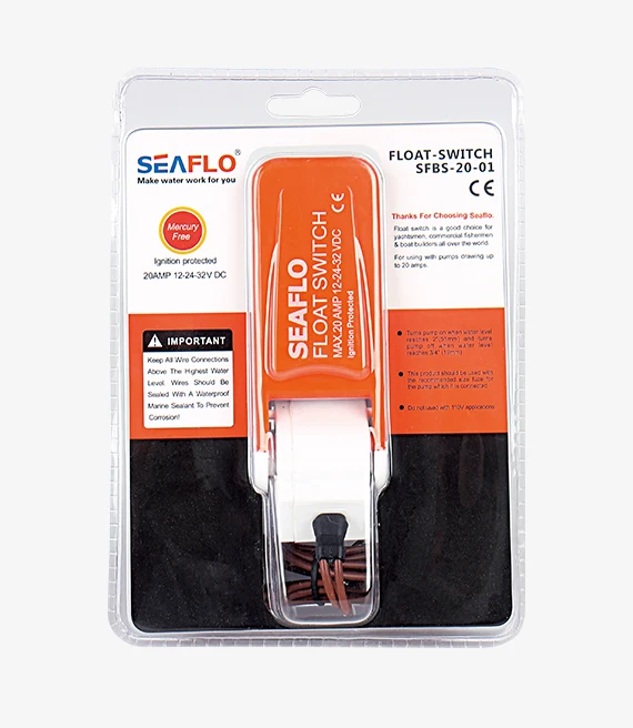 SEA FLO Water Tank Float Level Switch Sensor for 350-3000GPH Non-auto Bilge Pump 12V Water Level Control Float Switch