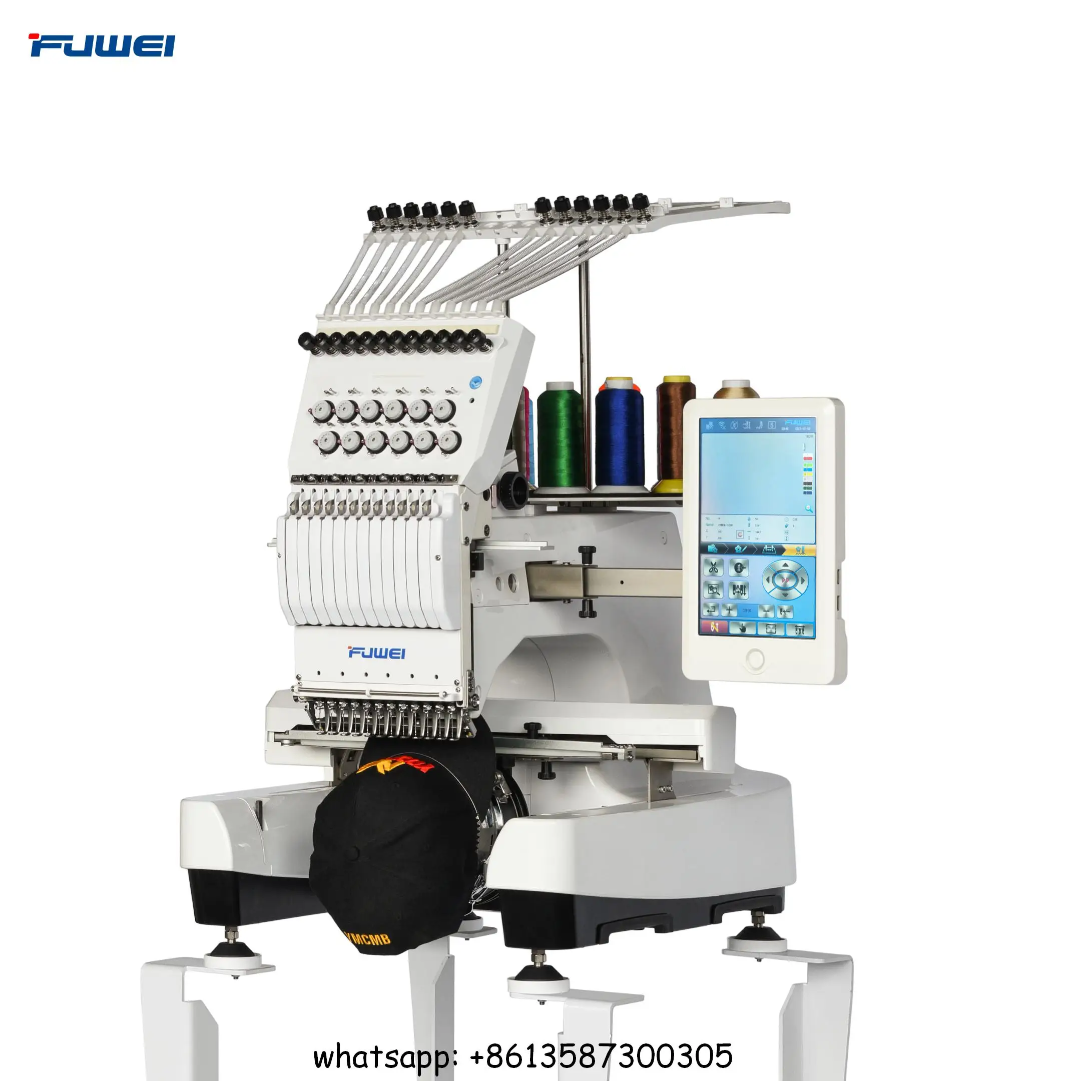 FUWEI 1200rpm single head high speed computer Richardson cap multifunctional embroidery machine for sale