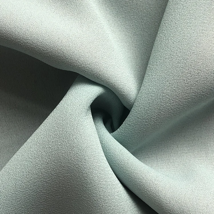 
100% polyester fabric light blue double georgette fabric prepare for dyeing and printing 