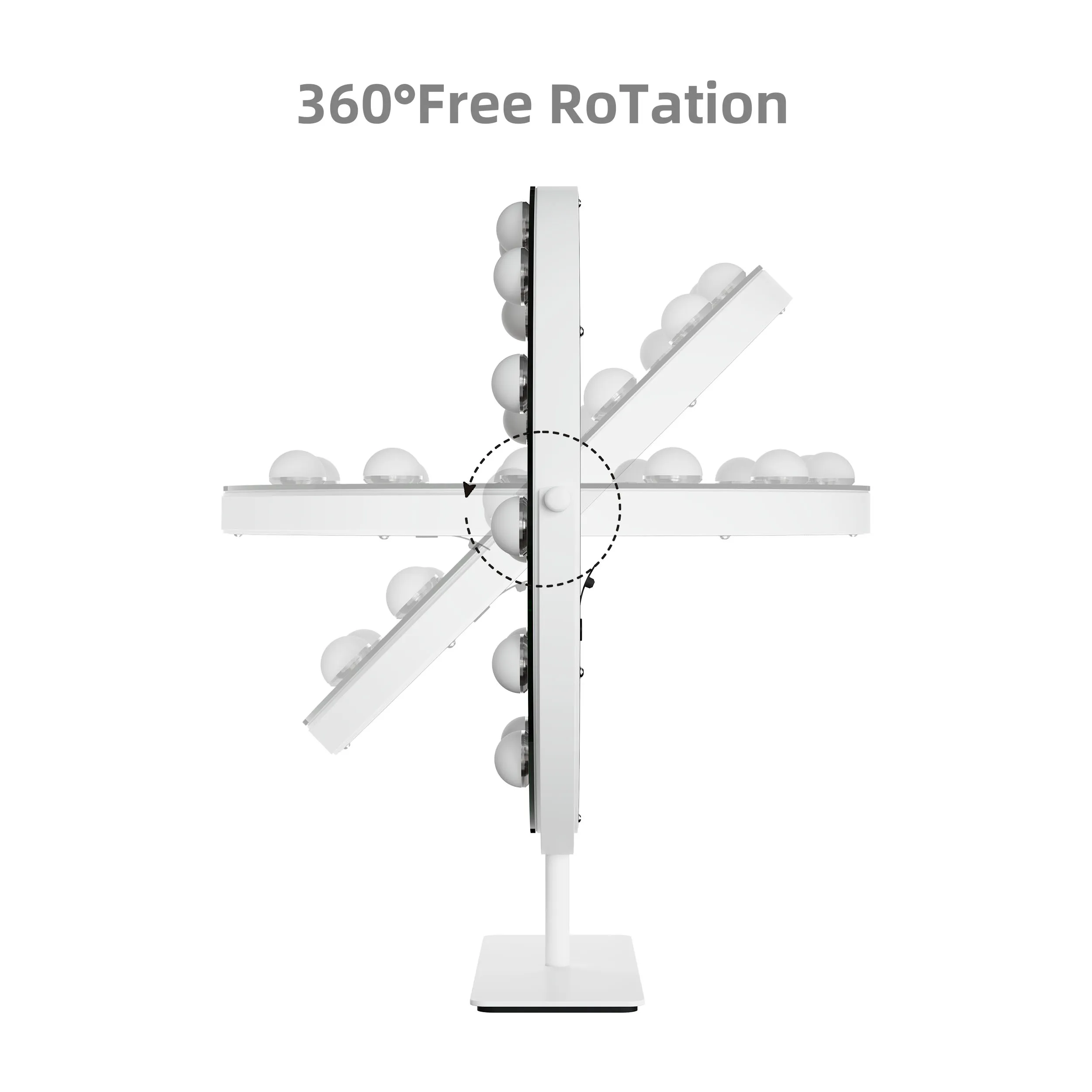 Custom 12v Adapter 12 Pcs G35 Dimmable White Bulbs 43x48cm Metal Frame Makeup Mirror With Led Lights Hollywood Vanity Mirror