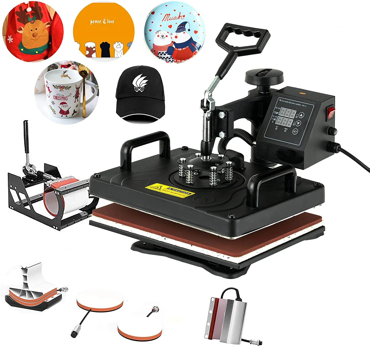 5 in1 heat press machine multifunctional heat press