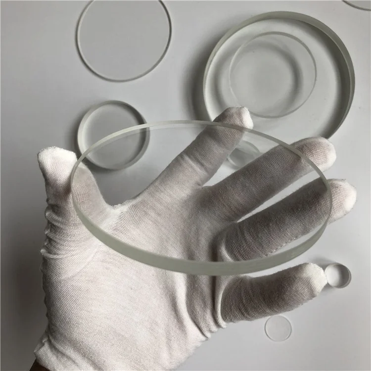 JR round sight glass borosilicate tempered glass disc for optical lens