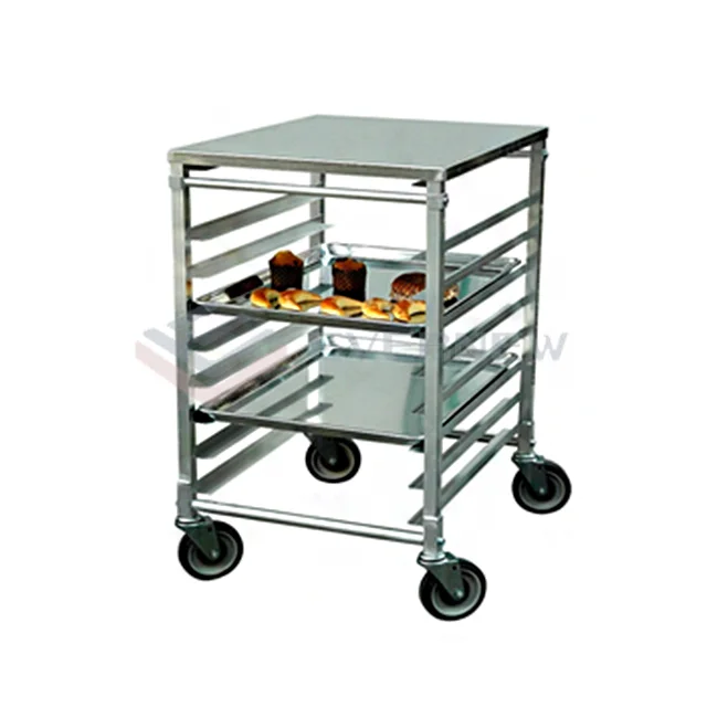 High quality pan rack organizer kitchen tool aluminum tube bakery knock down adjustable 9 pans rack