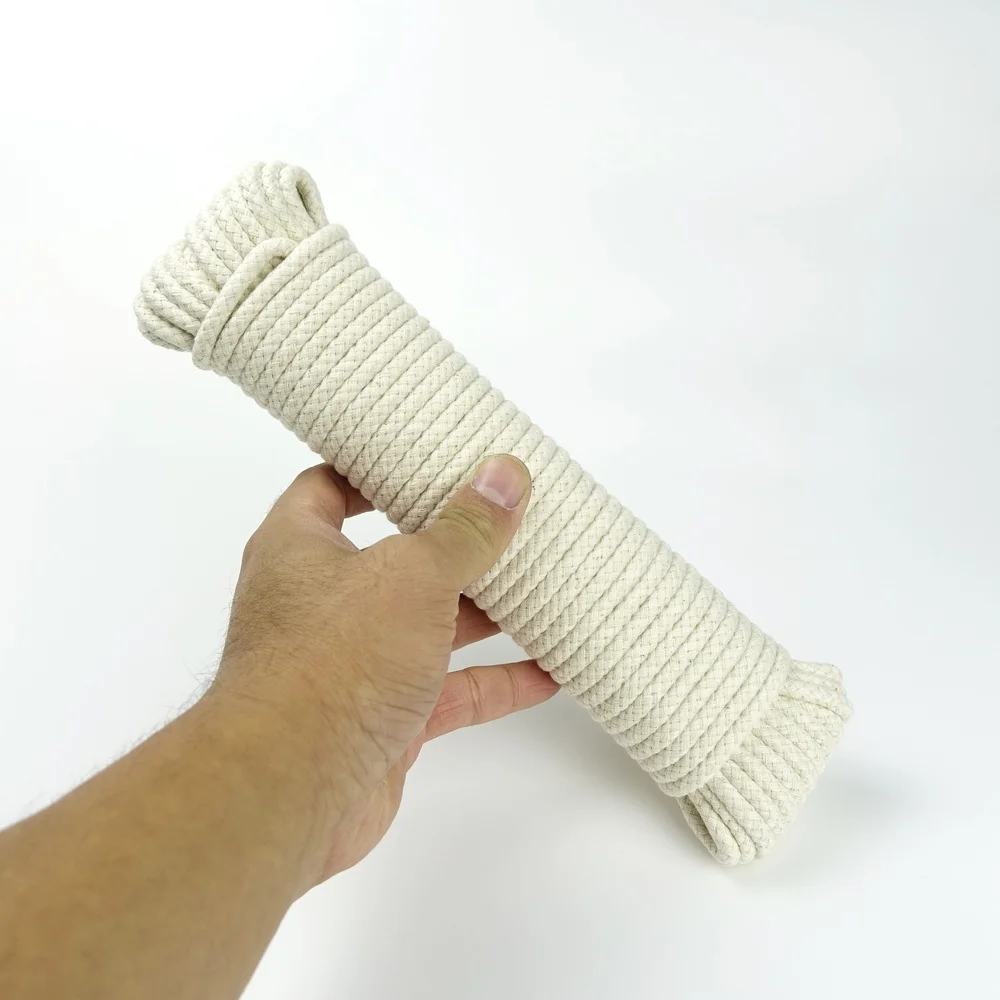 6 мм x 20 м, плетеная веревка из хлопка, веревка для макраме «сделай сам»