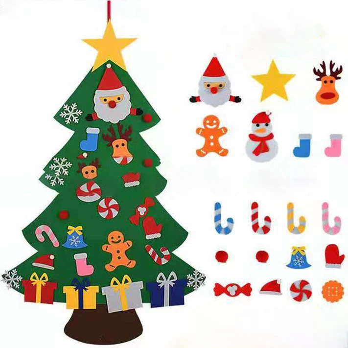 Взрывоопасная войлочная Рождественская елка детская ручная работа 3D модель игрушка Рождественская елка украшение подарок