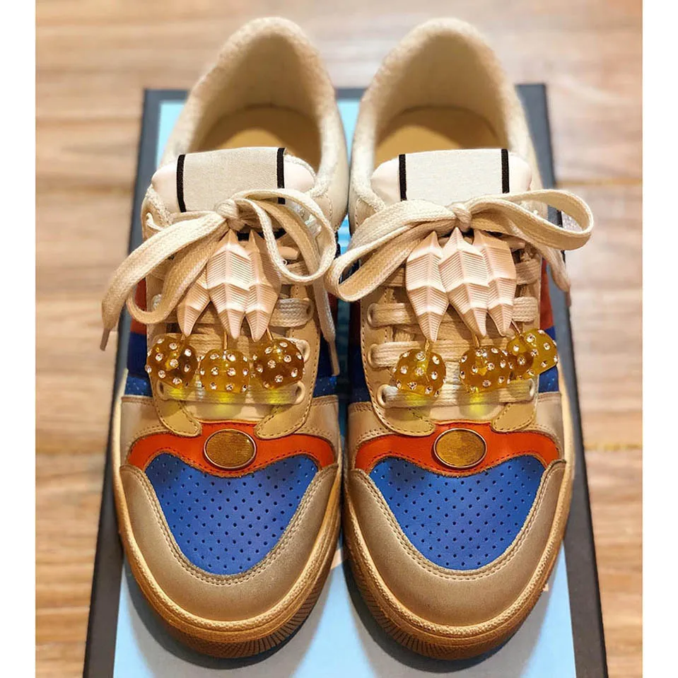 Cherry pendant Italian style Famous fashion brand woman shoes luxury Designer sneakers size 35-41 model RZ12