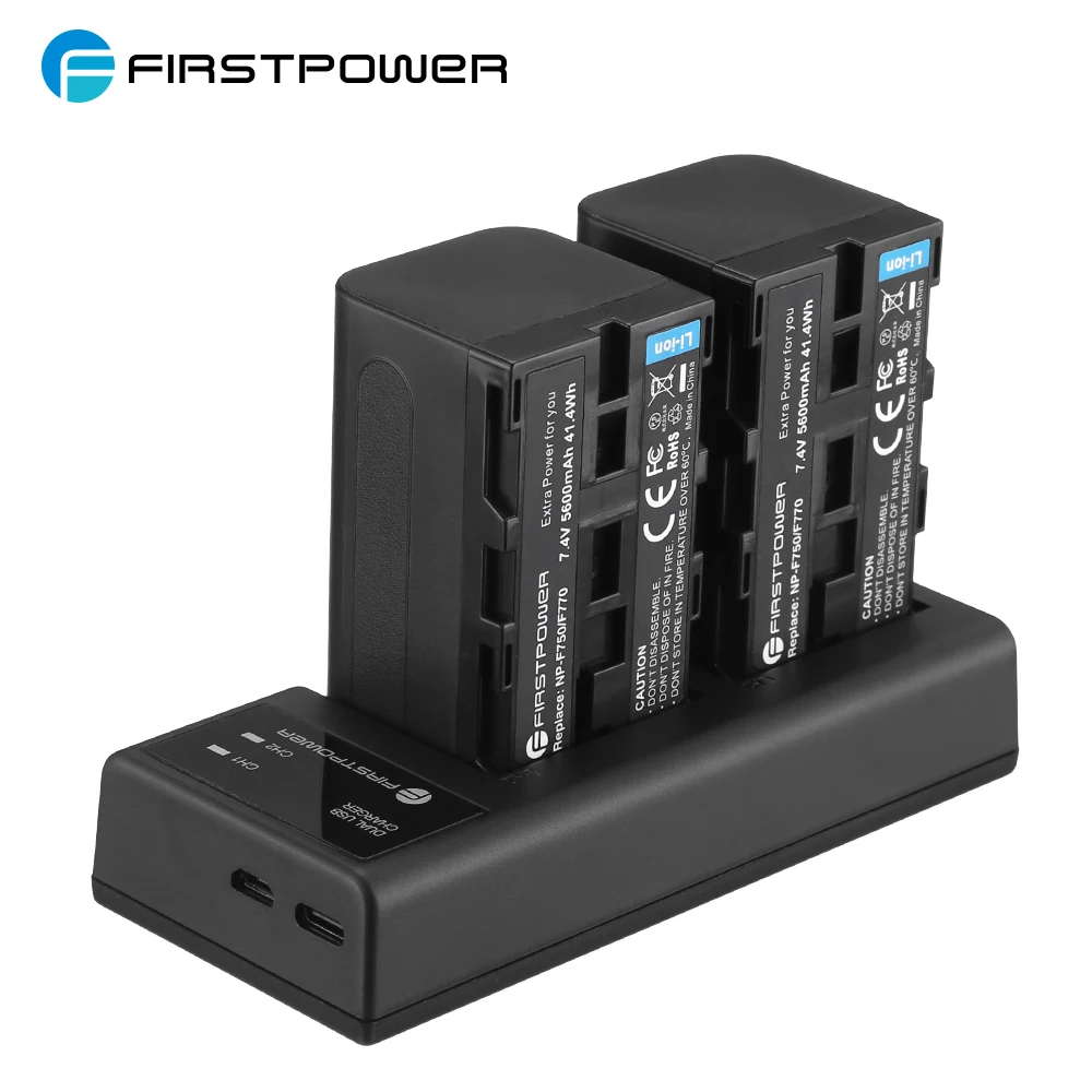 Replacement NP-F750 7.4v 5600mAh Lithium ion Rechargeable Digital Batteries With Charger