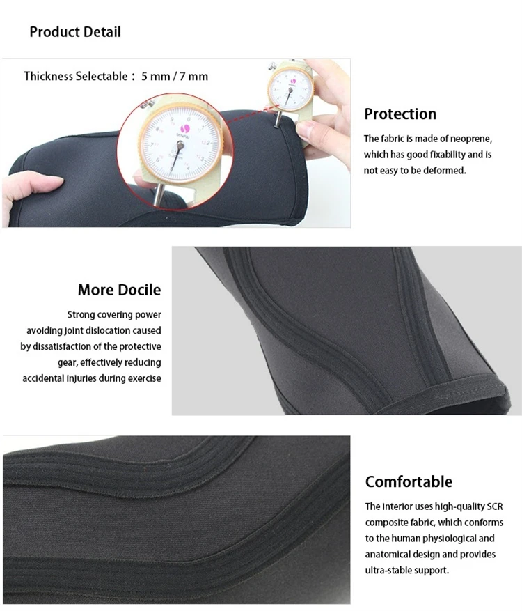 Top Quality SCR 5mm Or 7mm Knee Sleeve Support Compression Knee Brace Neoprene for Powerlifting