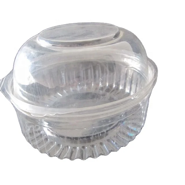 Wholesale disposable clear PET container with hinged lid take out plastic fruit nut salad packaging meat and vegetables  boxes