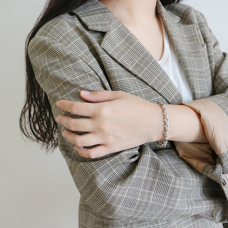 925 sterling silver personality retro old cross chain bracelet  jewelry