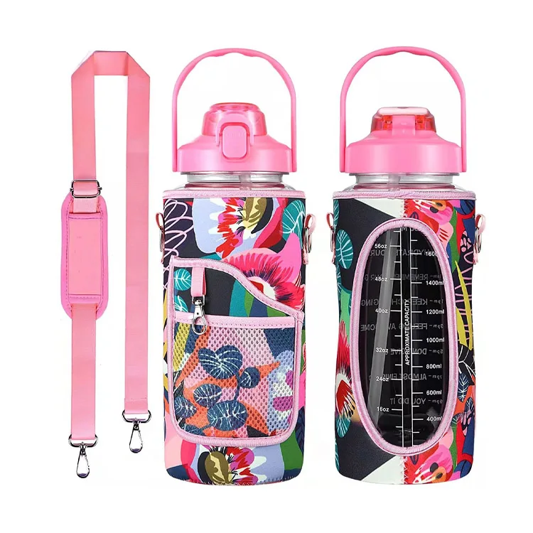 Wilson Hot Selling 64 oz Neoprene Insulator Water Bottle Carrier Bag Bottle Cooler Water Bottle with Phone Holder