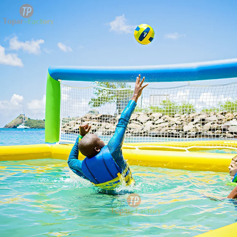Commercial Large Pvc Court Water Ball Inflatable Volleyball Pool with net