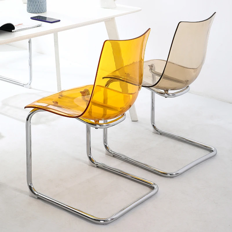 Hebei cheap Modern minimalist transparent acrylic dining chairs Restaurant home creative backrest dining tables and chairs