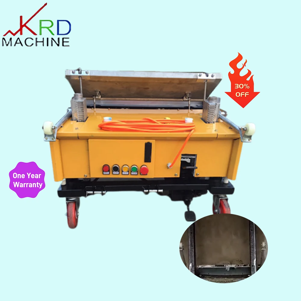 High efficiency 500m2 600m2 Plastering height 3m cement mortar wall building indoor vertical wall plastering machine