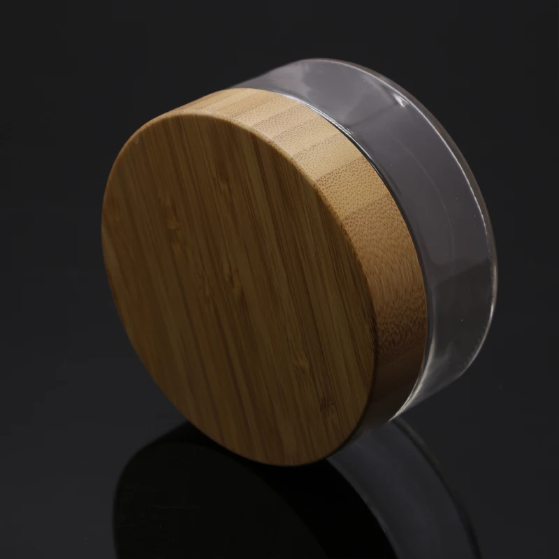 bamboo lid jar 2 oz 200g clear frosted glass jar with real bamboo top