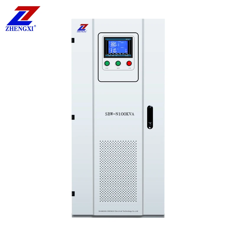 SBW-N100KVA Manufacturer High Power 380V LCD display three Phase Servo Motor AC Automatic voltage regulators/stabilizers