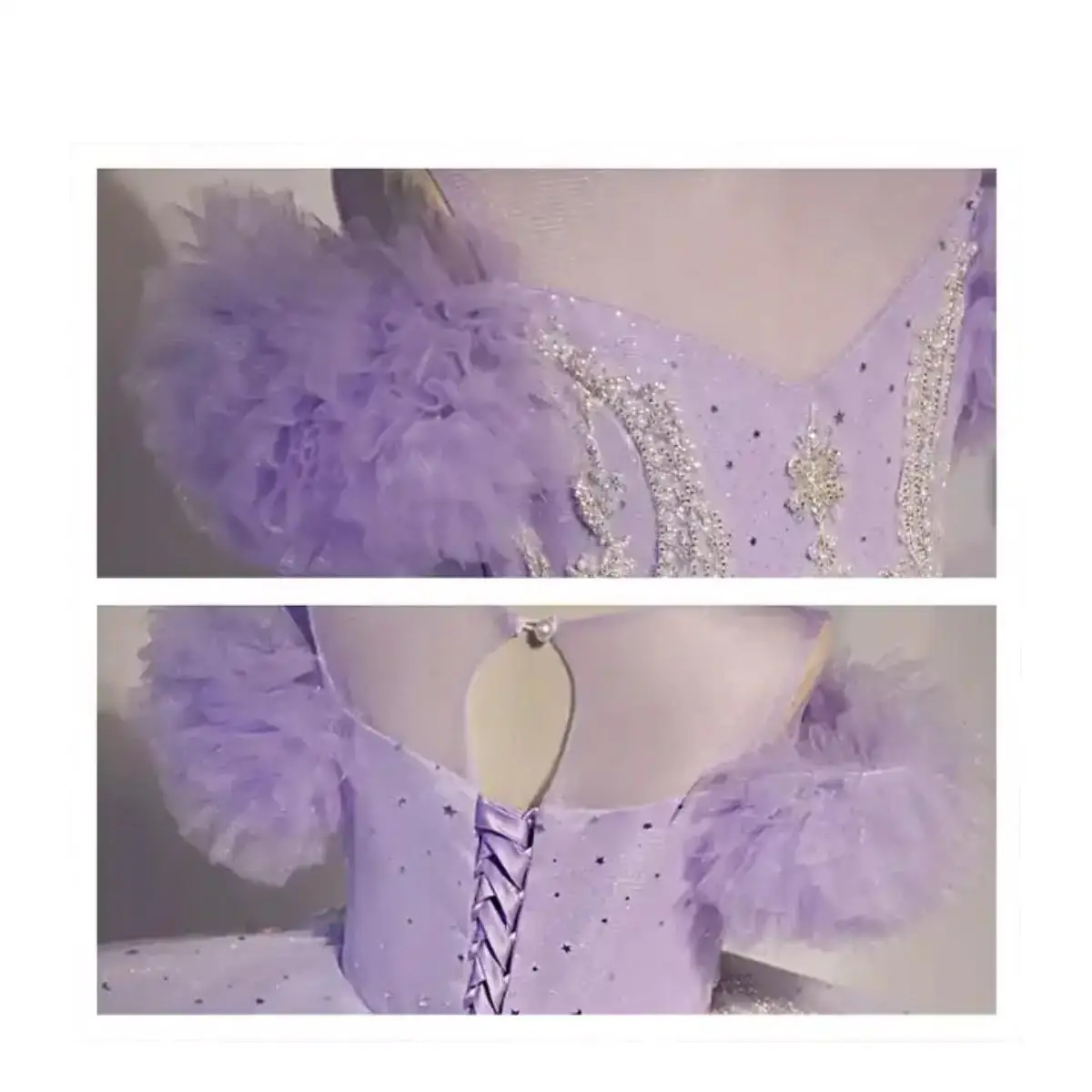 Tulle Dress Ball Gown Sequined Beaded Pearl Glitter High Craft Tulle Prom Dress Birthday Party Piano Performance Girl Dress
