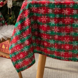 Рождественская скатерть Mulan из чистого хлопка, клетчатая мягкая Высококачественная скатерть для стола с помпоном, украшение для вечеринки, стильная клетчатая скатерть с принтом, на заказ
