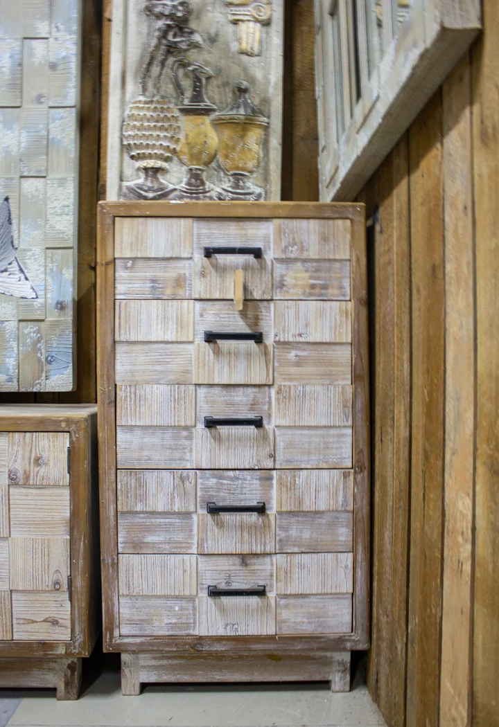 
Wholesale Simple Design Vintage Furniture Cheap 5 Drawer Retro Style Wooden Chest Drawer Cabinet 