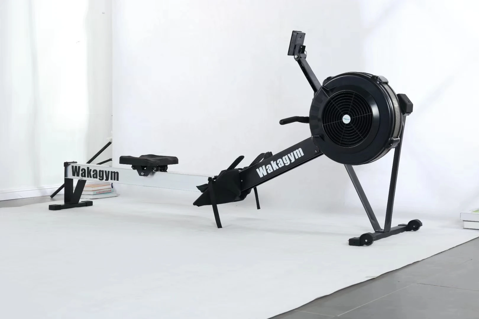 High Quality Commercial  Rowers  Gym Fitness Equipment Air Rower Machine With LCD Monitor Foldable Air Rower