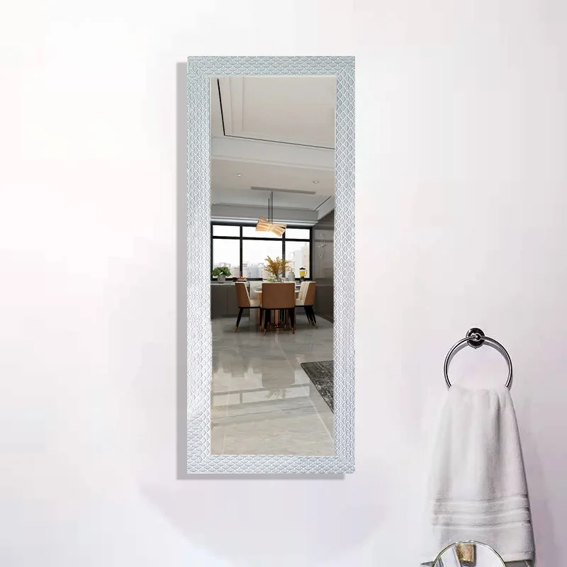 custom luxury big large polystyrene rectangular metal frame full length long bathroom dressing hang wall mirror espejo miroir
