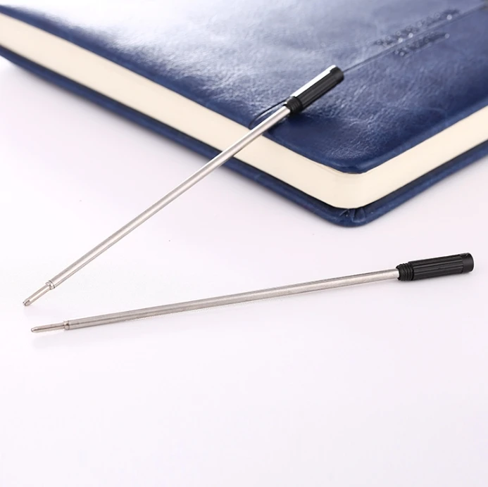 Non-toxic blue black ink metal ball pen refill replacement core storage refills metal refill for pens