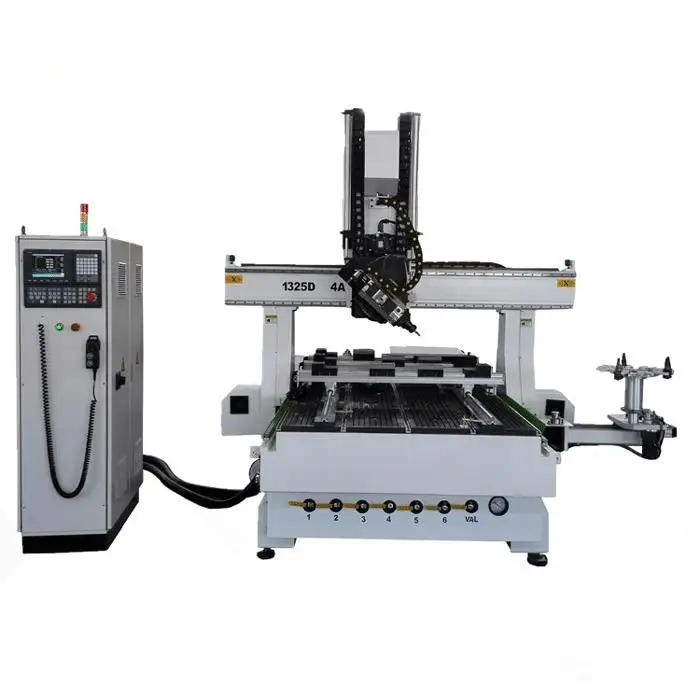 1325 CNC набор для резьбы по дереву маршрутизатор с 4 осями 3D гравировальный станок поворотным устройством продажи