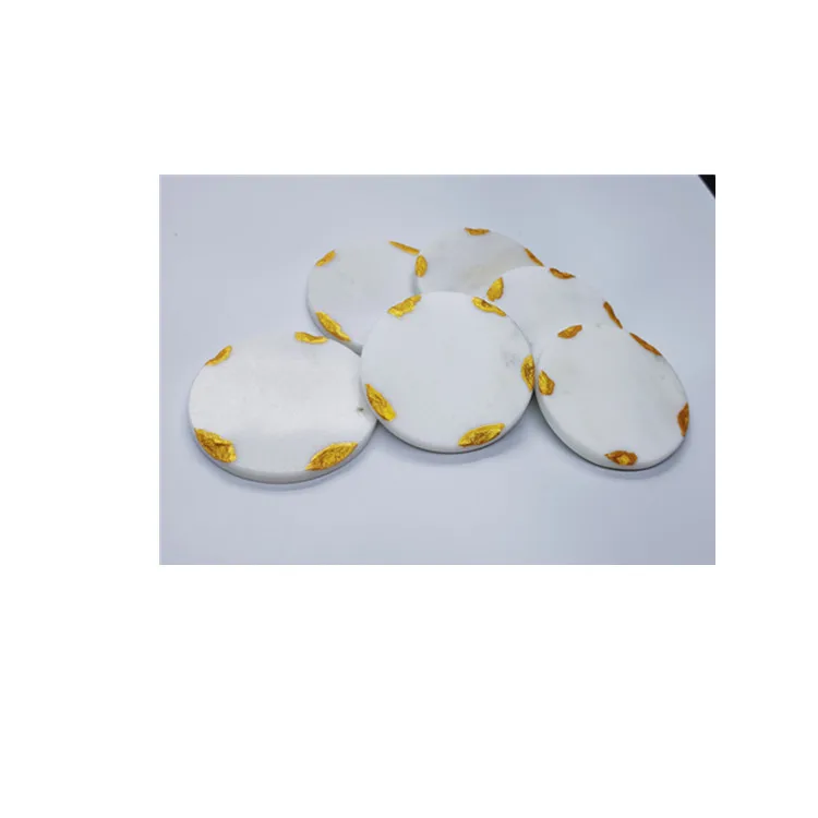 Original factory directly supply customized luxury marble coaster cheese board tray marble  with gold  for home decorating