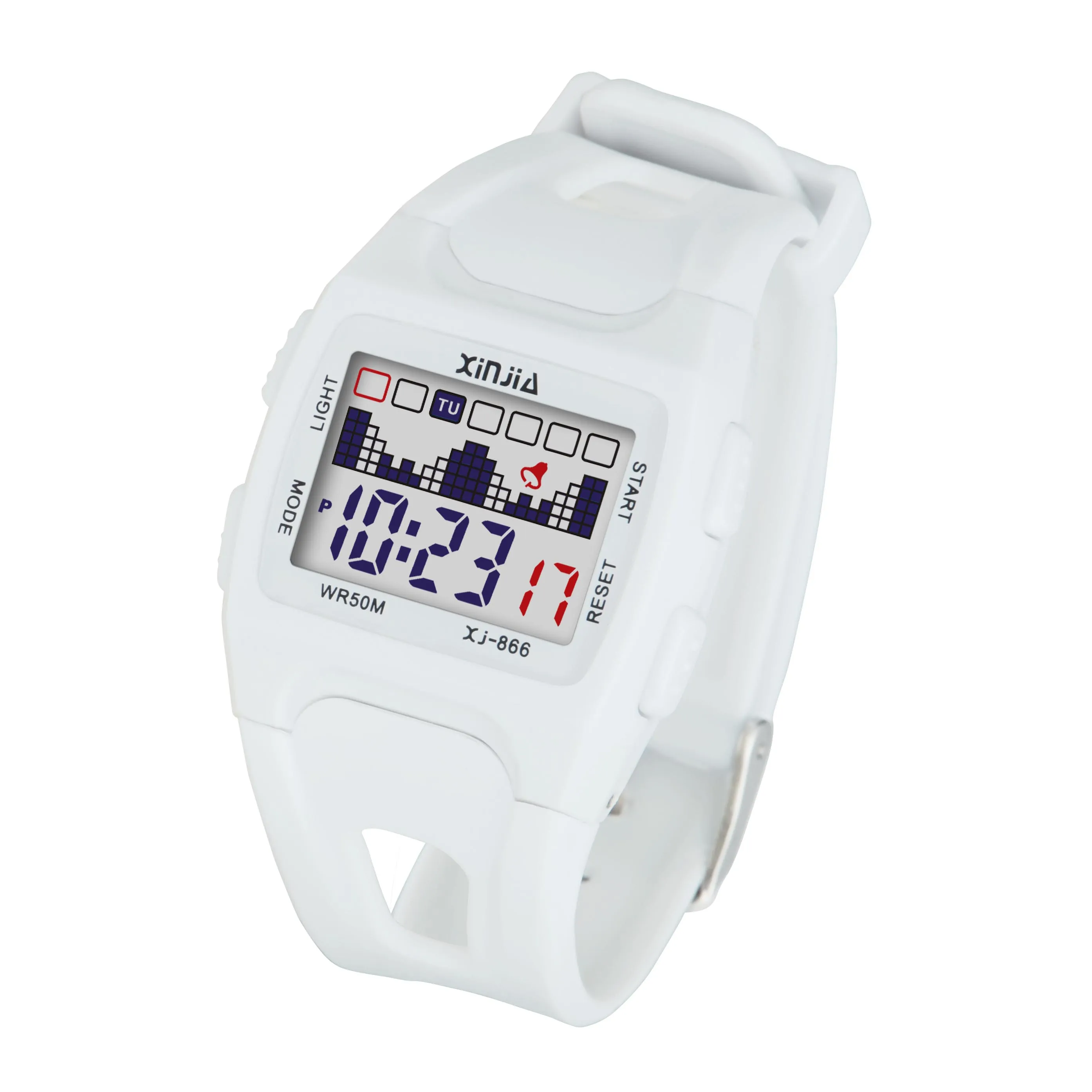 Xinjia 10 colors stainless steel plastic watch oem waterproof  square watch digital wristwatches  alarm orologi