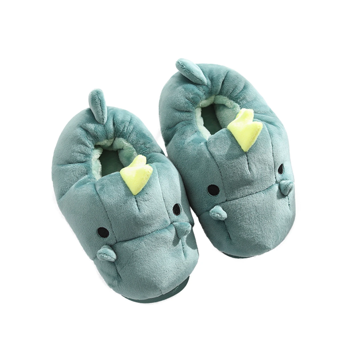 Indoor used soft plush hippo slippers for women and kids