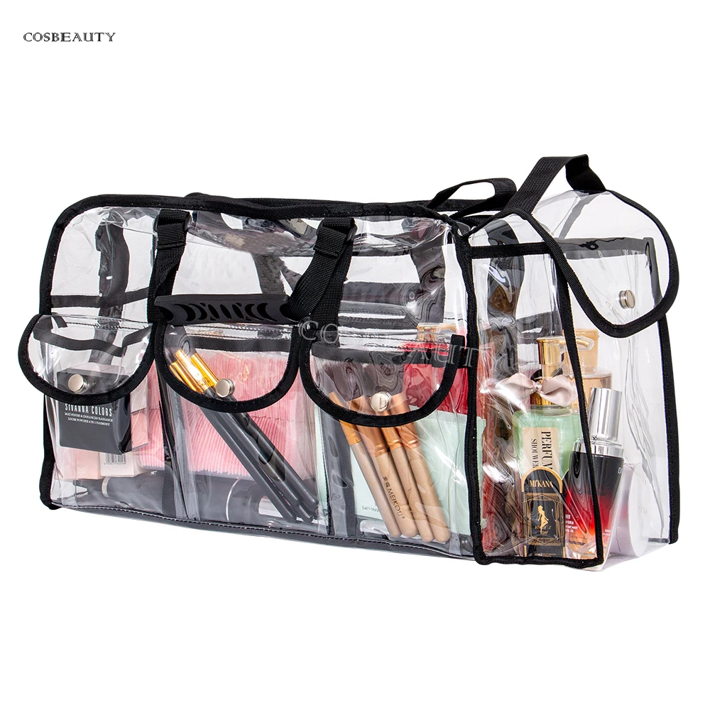 Best Selling Holographic Vinyl Transparent Beauty Bag Clear PVC zipper bag Beauty Bags Cosmetic Makeup Handbag