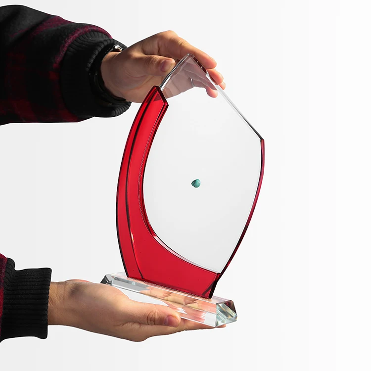 Red Line crystal plaque medal custom crystal trophy MH-NJ0150