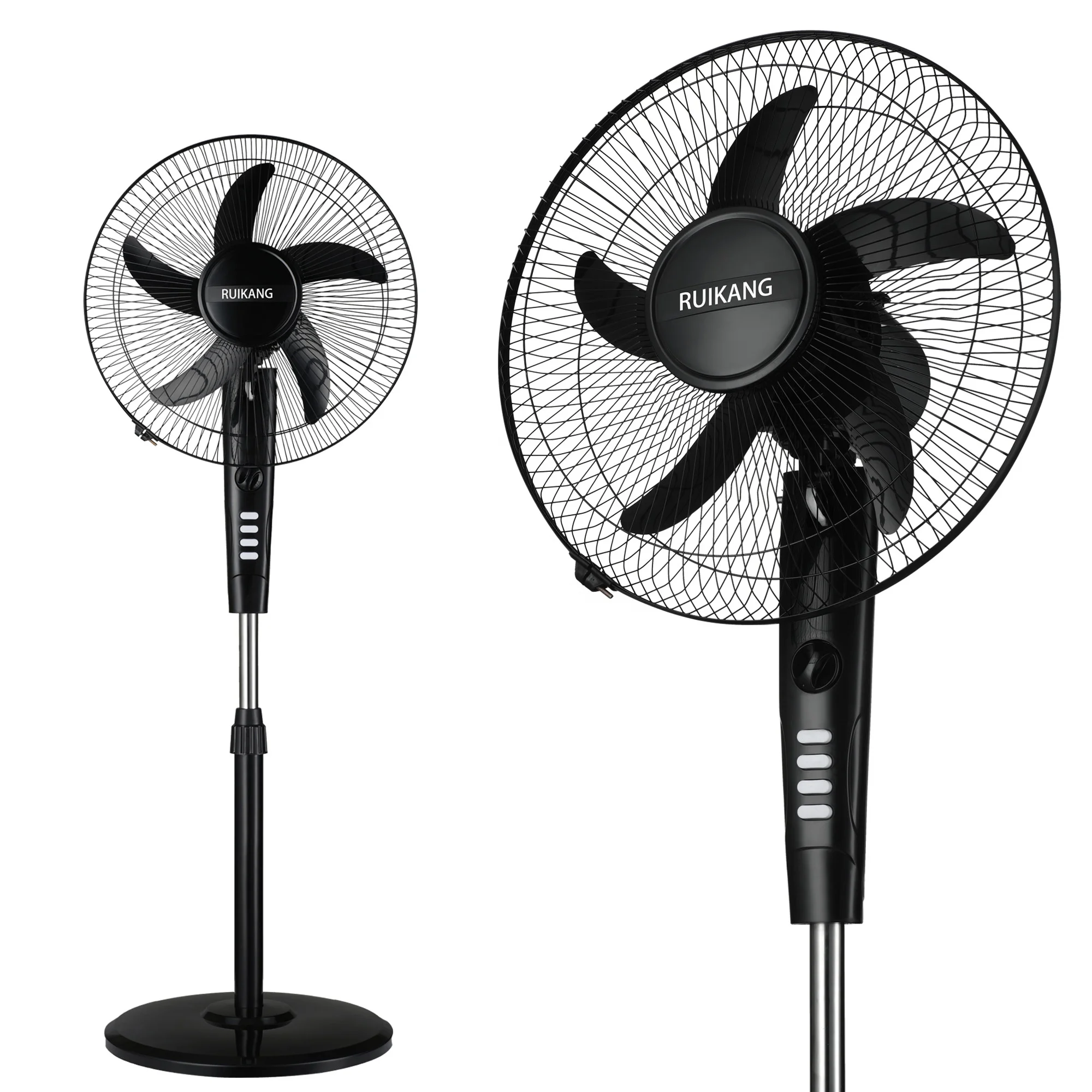 New Arrival Fan modern design solid base and 5blades 40w big powerful cooling 16 inch standing fan with AC power plastic grill