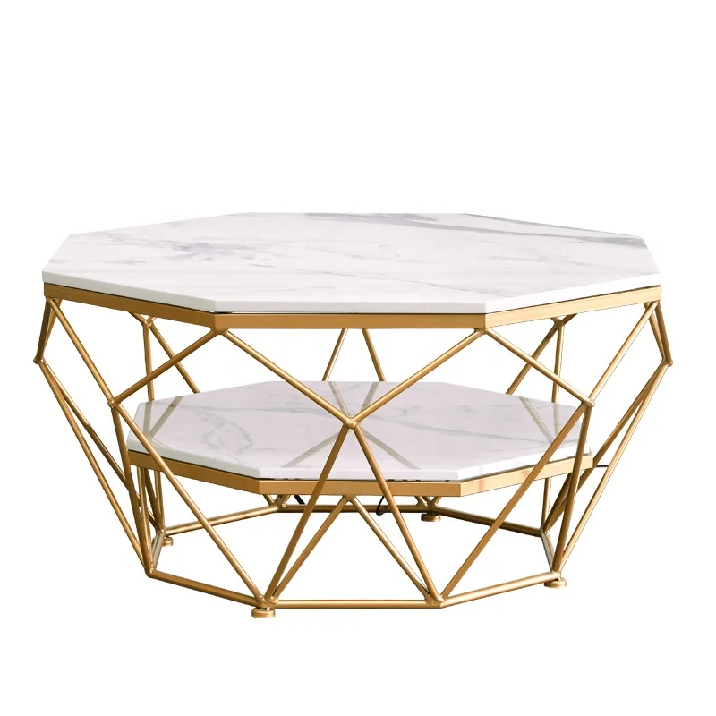 Italian light luxury small family living room simple modern Nordic fashion tisch marmor arabescato whiote marble coffee table