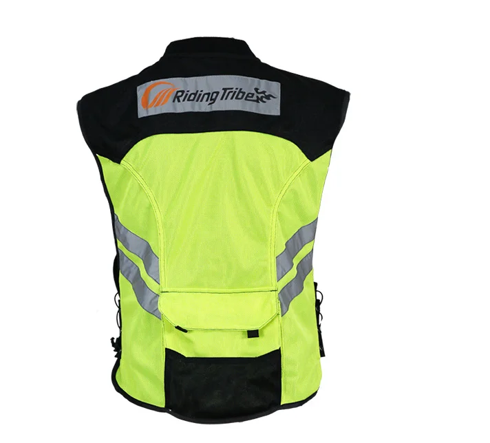 Custom Logo  Motorcycle Reflective Vest Motorbike Cycling  wear Warning High Visibility Vest for personal protection with zipper