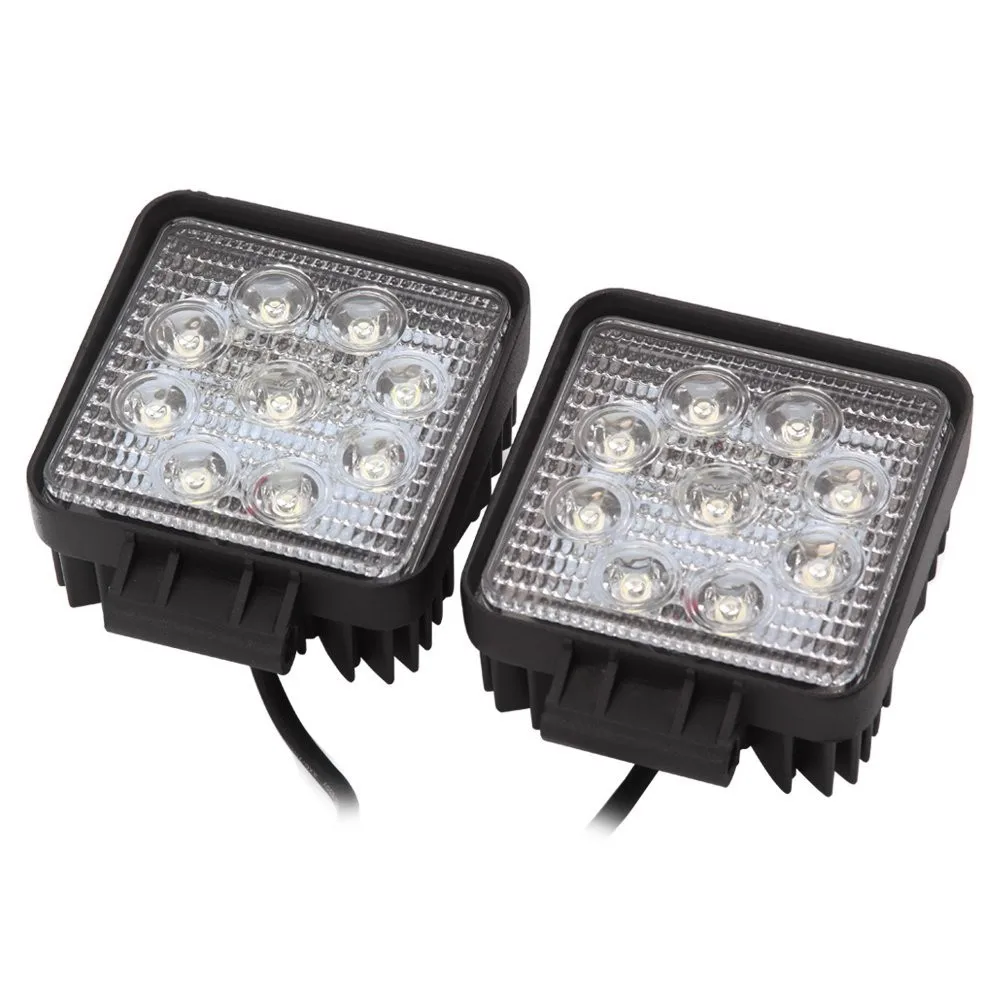 4.5 inch square 27W led light bar for snowmobile DC 12-24V led work light with high quality more than 1775 lumen