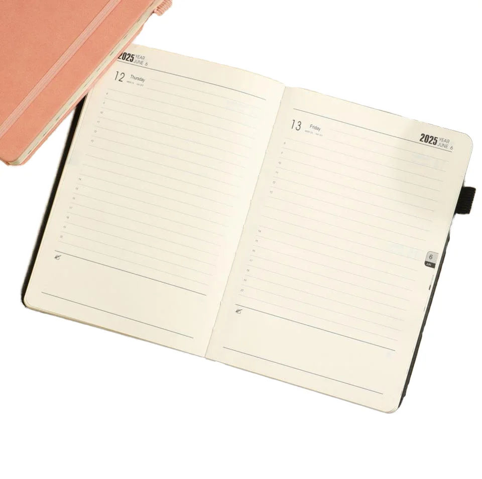 2025 Customized A4 English Calendar Time Management Notepad Notebook Simple Planner for Insurance & Travel Agency A5 Size