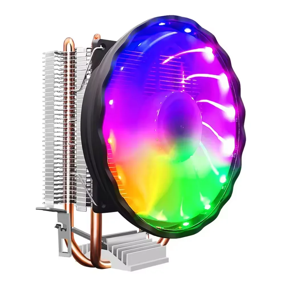 ODM OEM 3pin 4pin 90mm CPU Air Cooler Fan RGB 2 Heat Small Gaming Computer Pc Radiator For Gamer Cooling