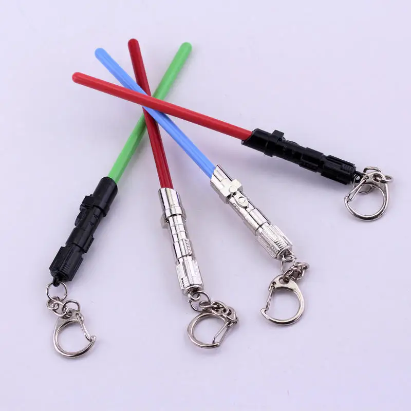 Wholesale 3D Cosplay Movies StarWars Jedi Knight Weapon Sword Keychains Key Ring Figure Toys