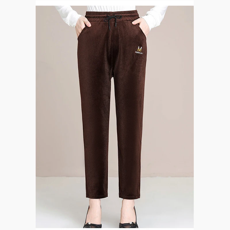 Вельветовые брюки с плюшевой подкладкой женская одежда для мам на осень и зиму повседневные