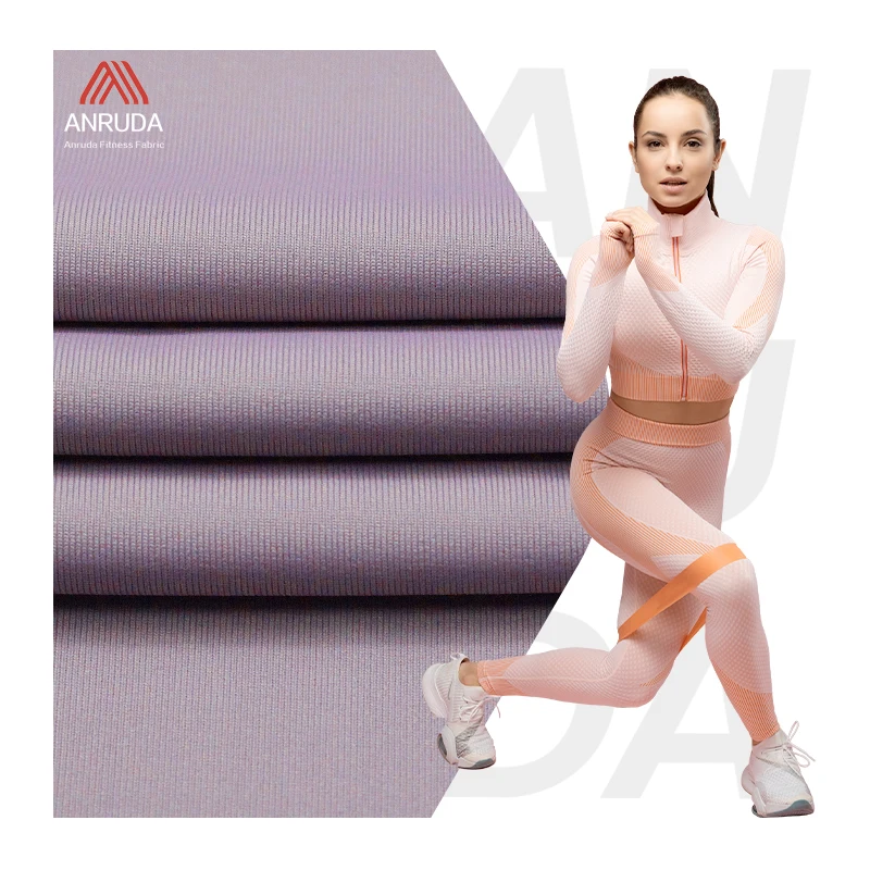 Breathable men activvewear shirts nylon women yoga wear pants wrap plain textured stretch elastane spandex fabric